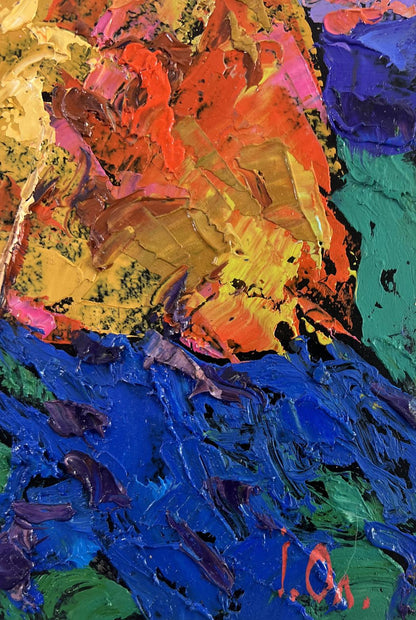 Vibrant oil painting Evening shadows on the path by Oleksiy Ivanyuk