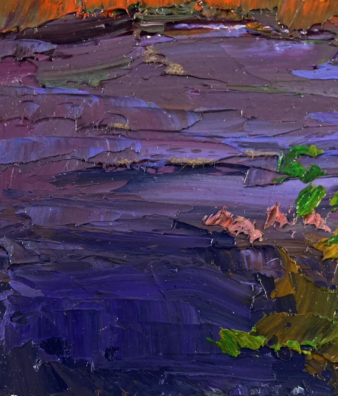 Oil painting Autumn colors in warm evening light by Boris Serdyuk