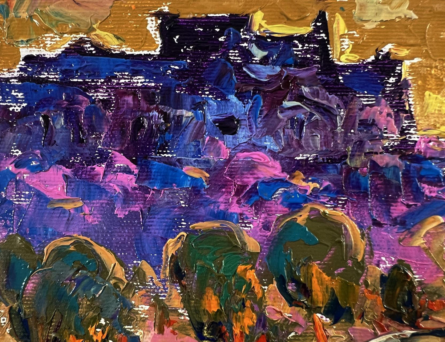Vibrant Evening City Park oil painting by Oleksiy Ivanyuk