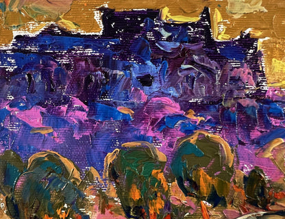 Vibrant Evening City Park oil painting by Oleksiy Ivanyuk
