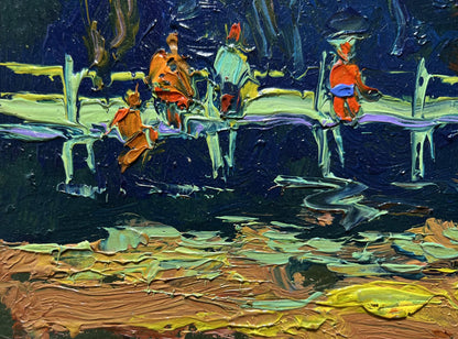 Vibrant impressionist oil painting The last rays of the sun by Oksana Ivanyuk