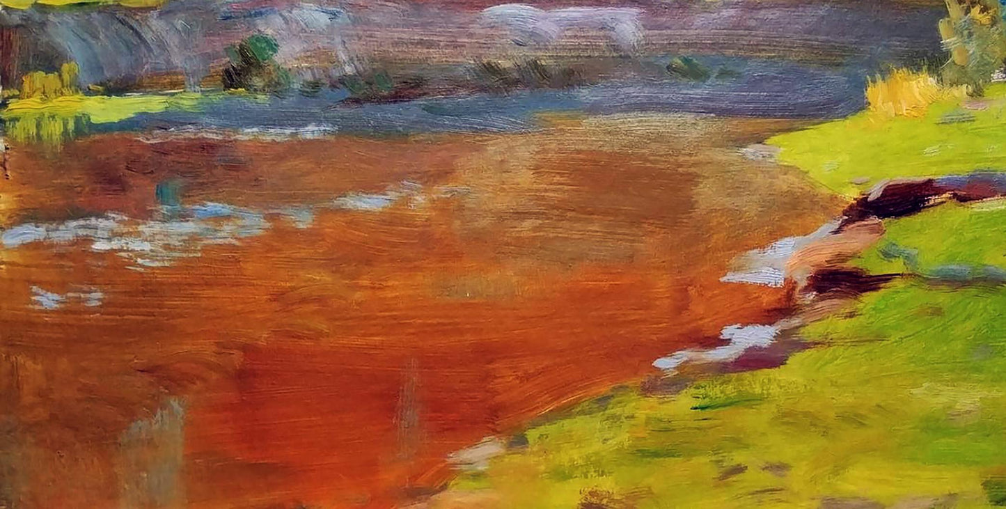 Oil painting Forest river Landscape Serhiy Polyakov Artwork for Sale    