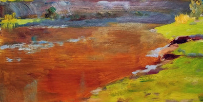 Oil painting Forest river Landscape Serhiy Polyakov Artwork for Sale    