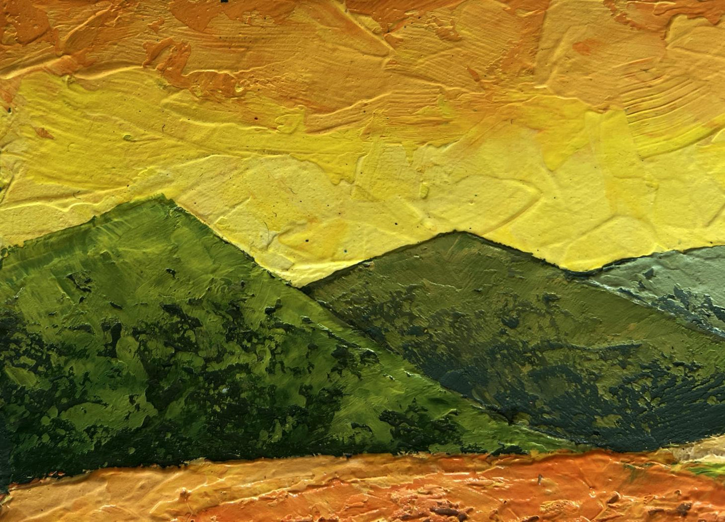 Oil painting Dance of yellow colors in meadows by V. Zadorozhnya