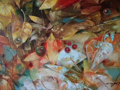 Abstract oil painting Autumn leaves Anatoly Tarabanov