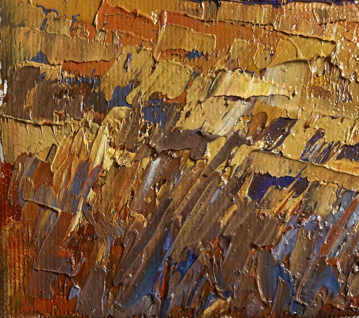 Oil painting On the autumn steppes by Oksana Ivanyuk textured abstract