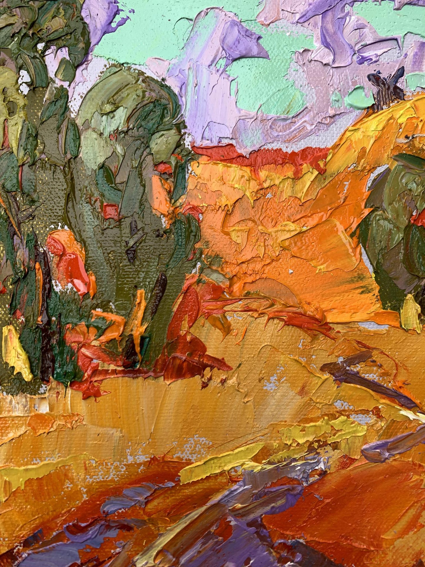 Vibrant impressionist oil painting Strong wind by Ivanyuk Oleksiy