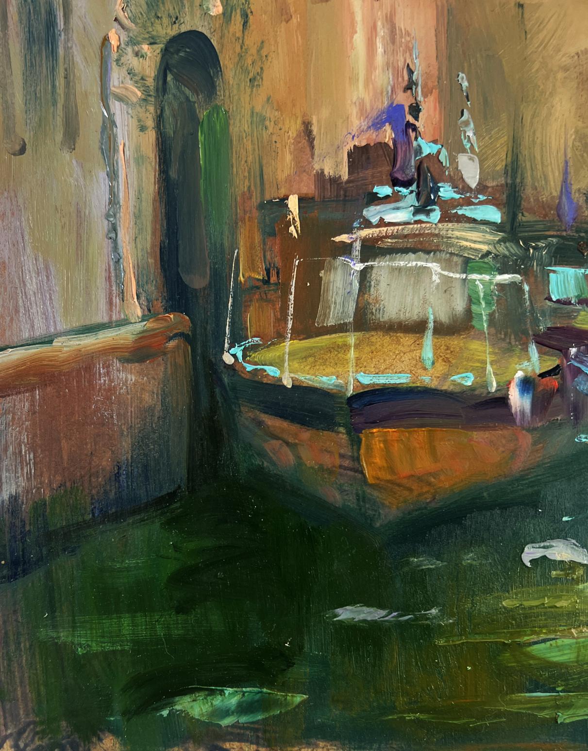 Abstract expressionist oil painting The narrow streets of the city by Yuriy Suprunchuk