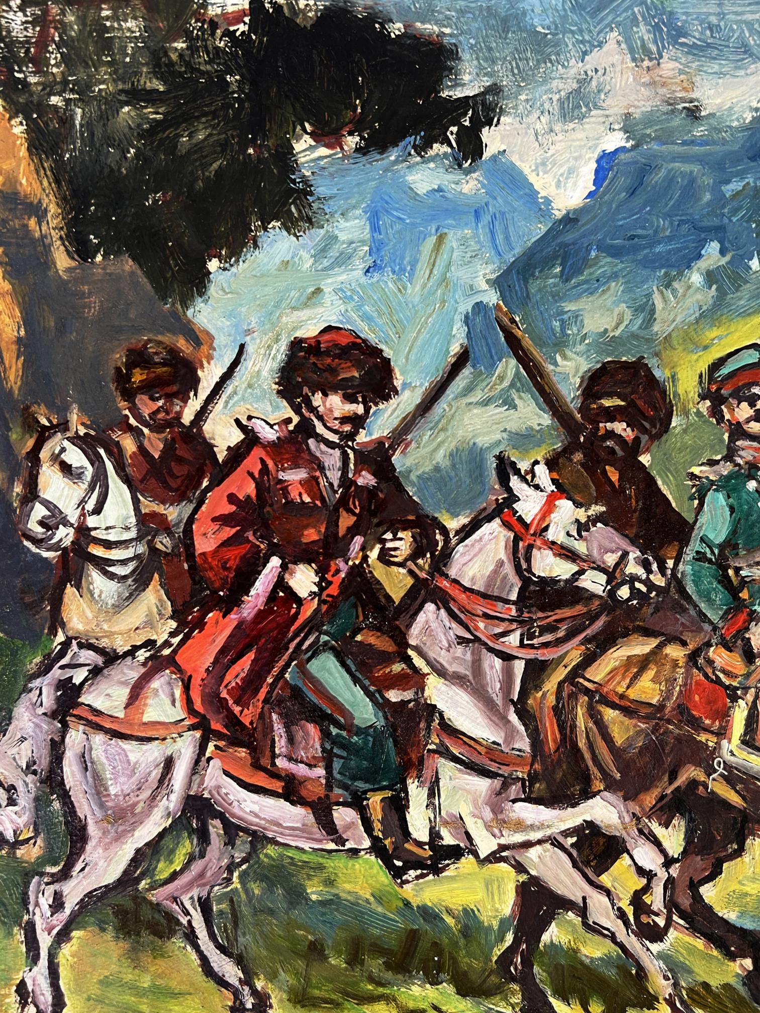 Oil painting Warriors by the River by Alexander Litvinov