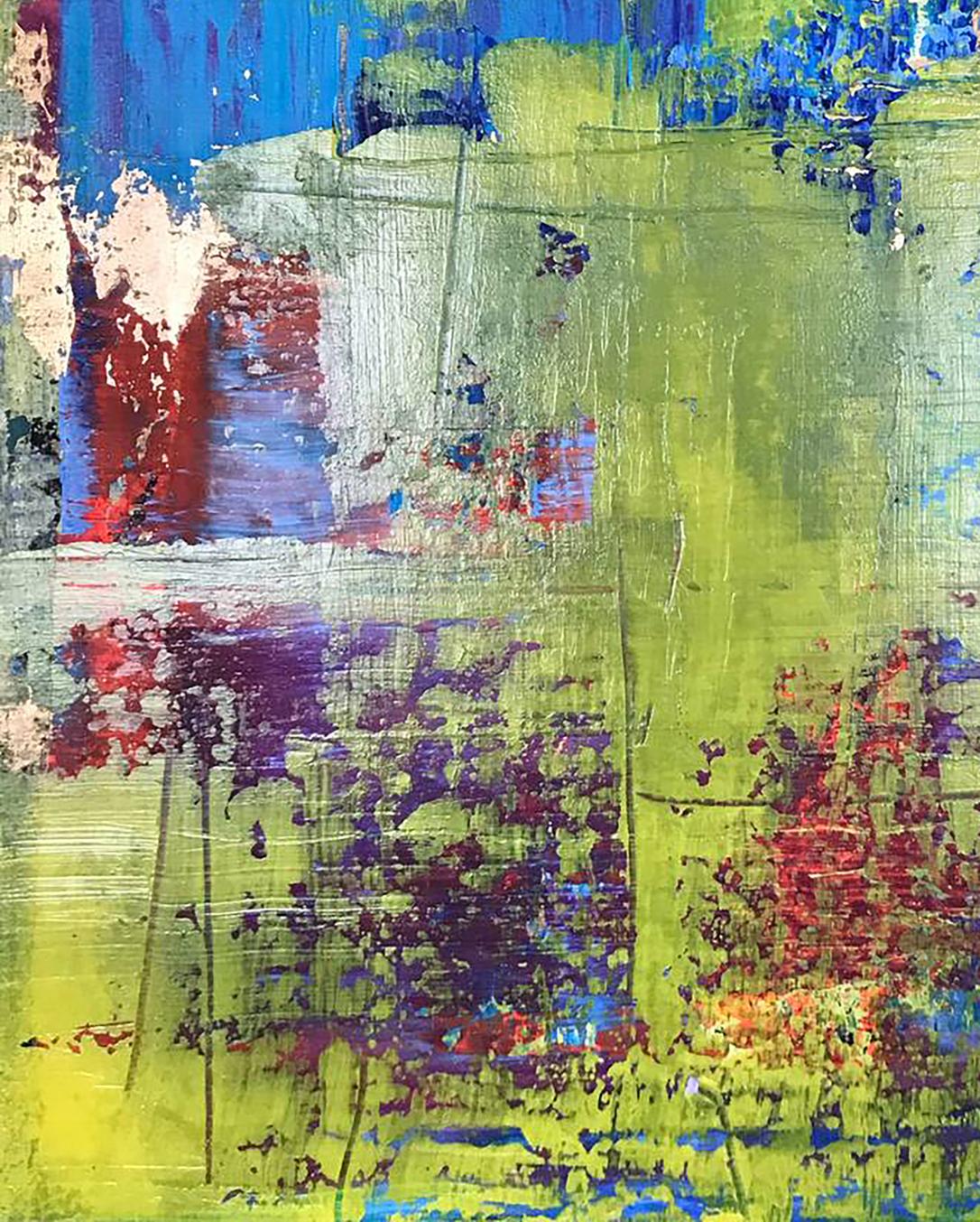 Vibrant Tender Summer acrylic painting by Olga Melezhik with bold colorful strokes