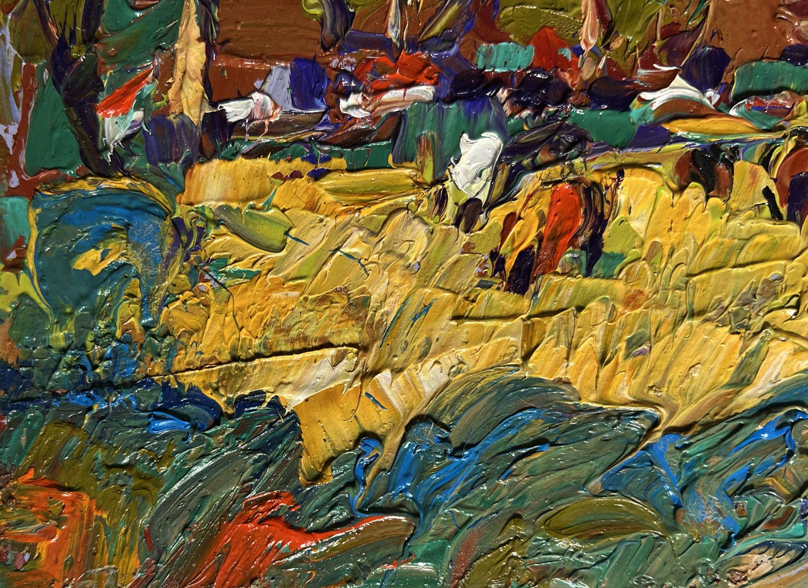 Vibrant impasto oil painting For a walk in the field by Oleksiy Ivanyuk