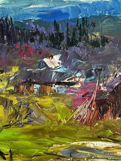 Oil painting Village in the mountains by Boris Serdyuk