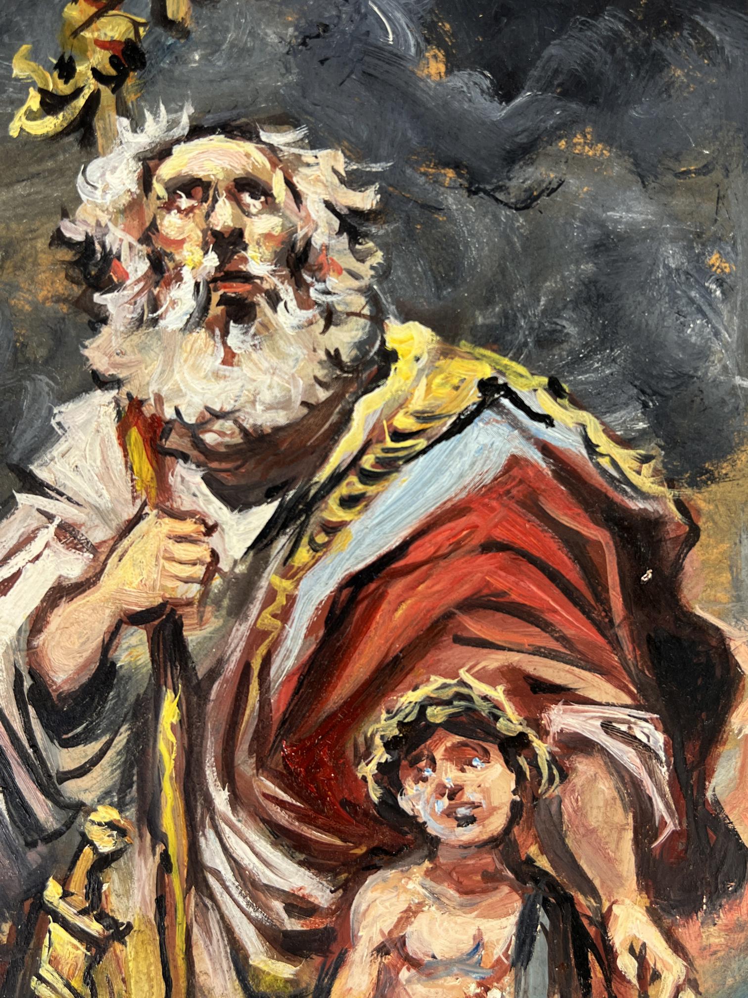 Oil painting of father and son by Alexander Litvinov