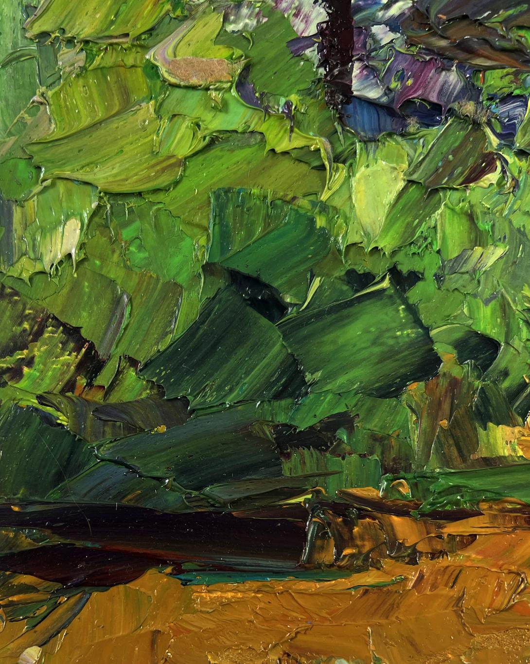 Oil painting The road to the green dense forest by Boris Serdyuk