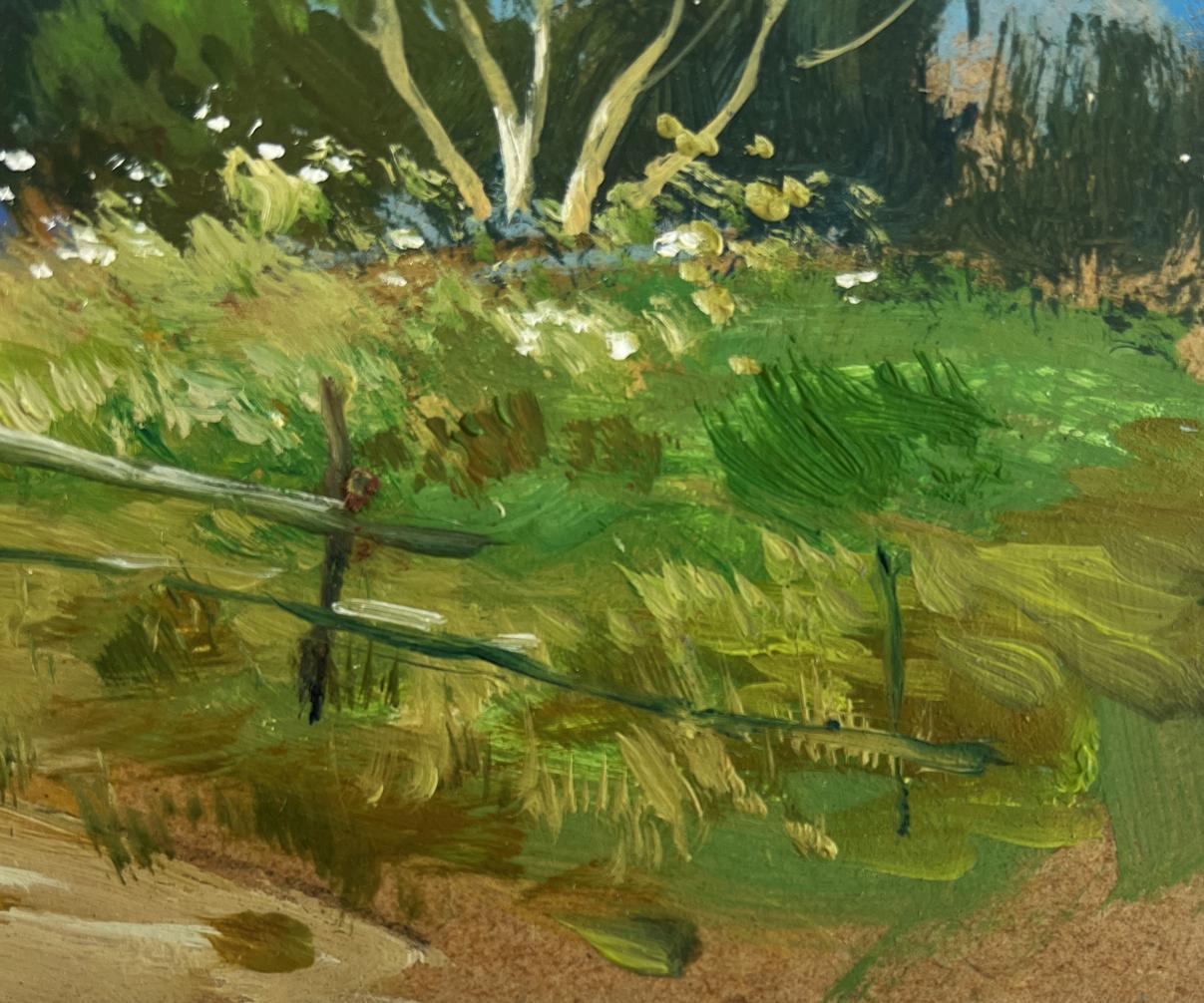 Vibrant impressionist oil painting Steps among the greenery by Yuriy Suprunchuk