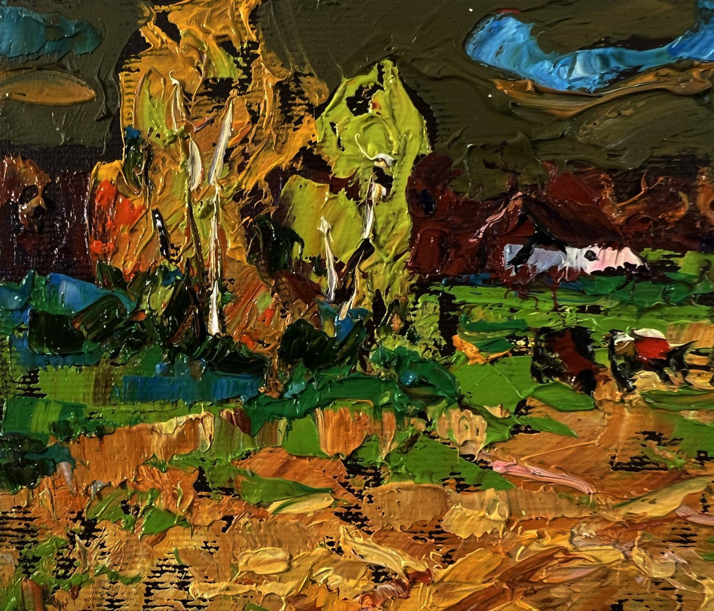 Oleksiy Ivanyuk oil painting Autumn evening fields impressionist landscape