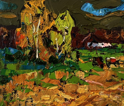 Oleksiy Ivanyuk oil painting Autumn evening fields impressionist landscape