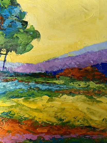 Vibrant impressionist oil painting Sunset is approaching by V. Zadorozhnya