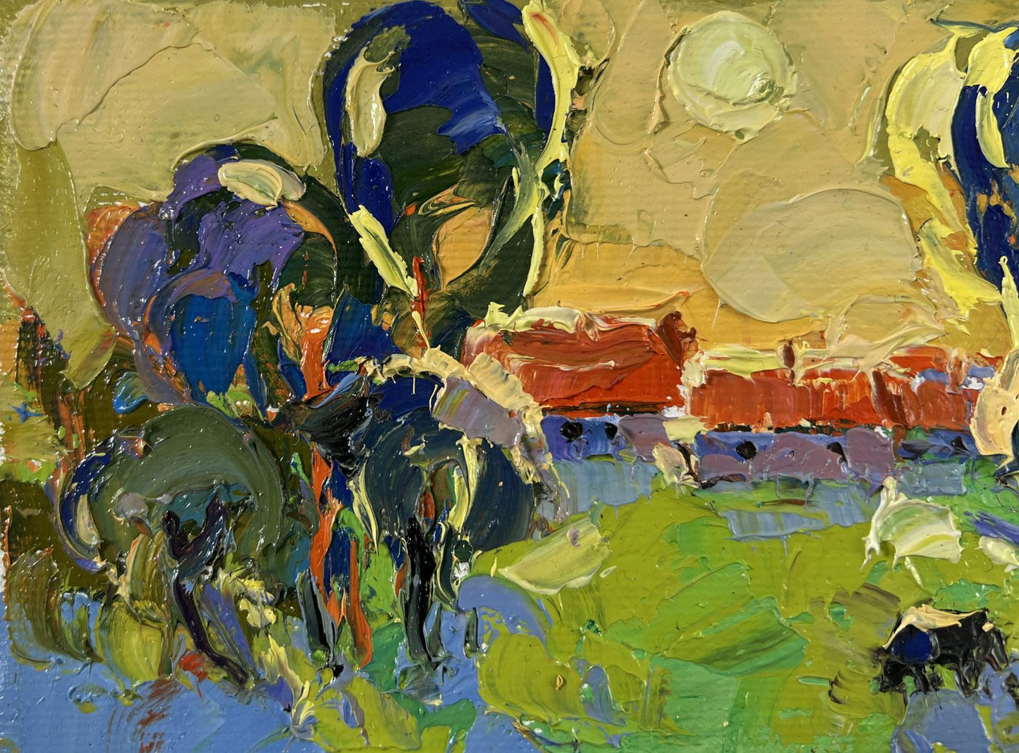 Vibrant impressionist oil painting Gold on the Horizon by Oleksiy Ivanyuk
