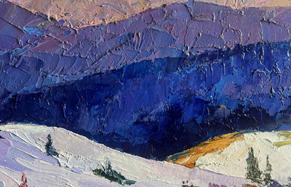 Oil painting of winter mountain expanses by Boris Serdyuk