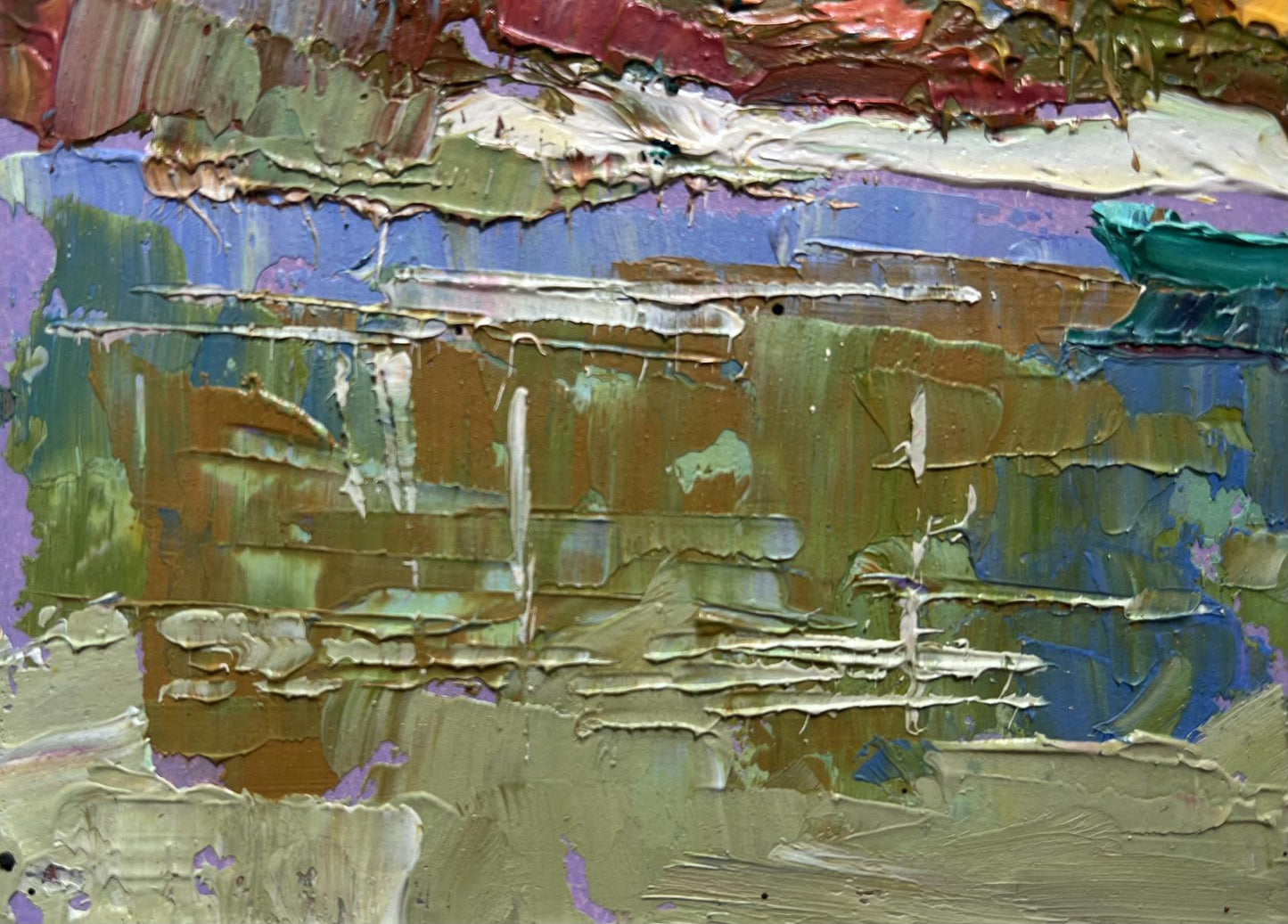 Oil painting Early autumn has arrived by Oksana Ivanyuk textured abstract