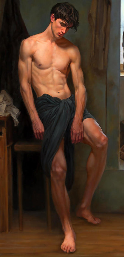 Oil painting Solitude in a Clean Room Richard Fox