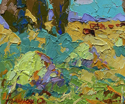 Vibrant impressionist oil painting Morning on the pasture by Oleksiy Ivanyuk