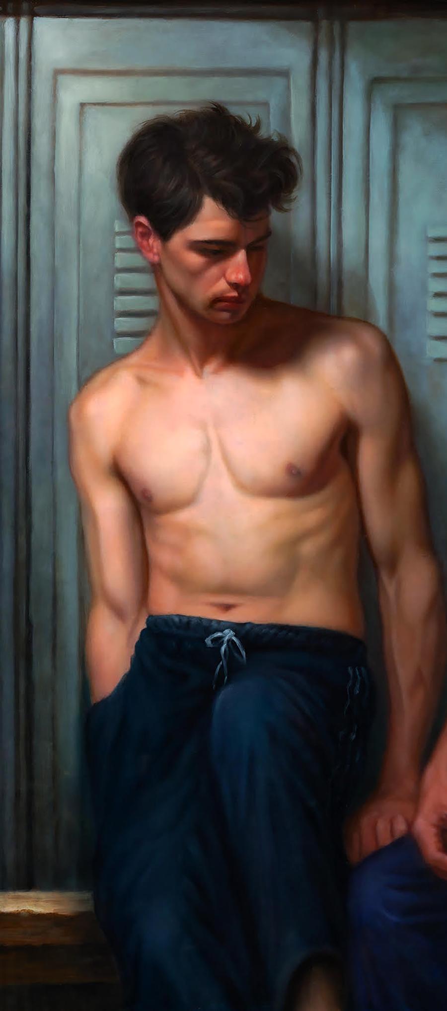 Oil painting Reserved in Communication Richard Fox