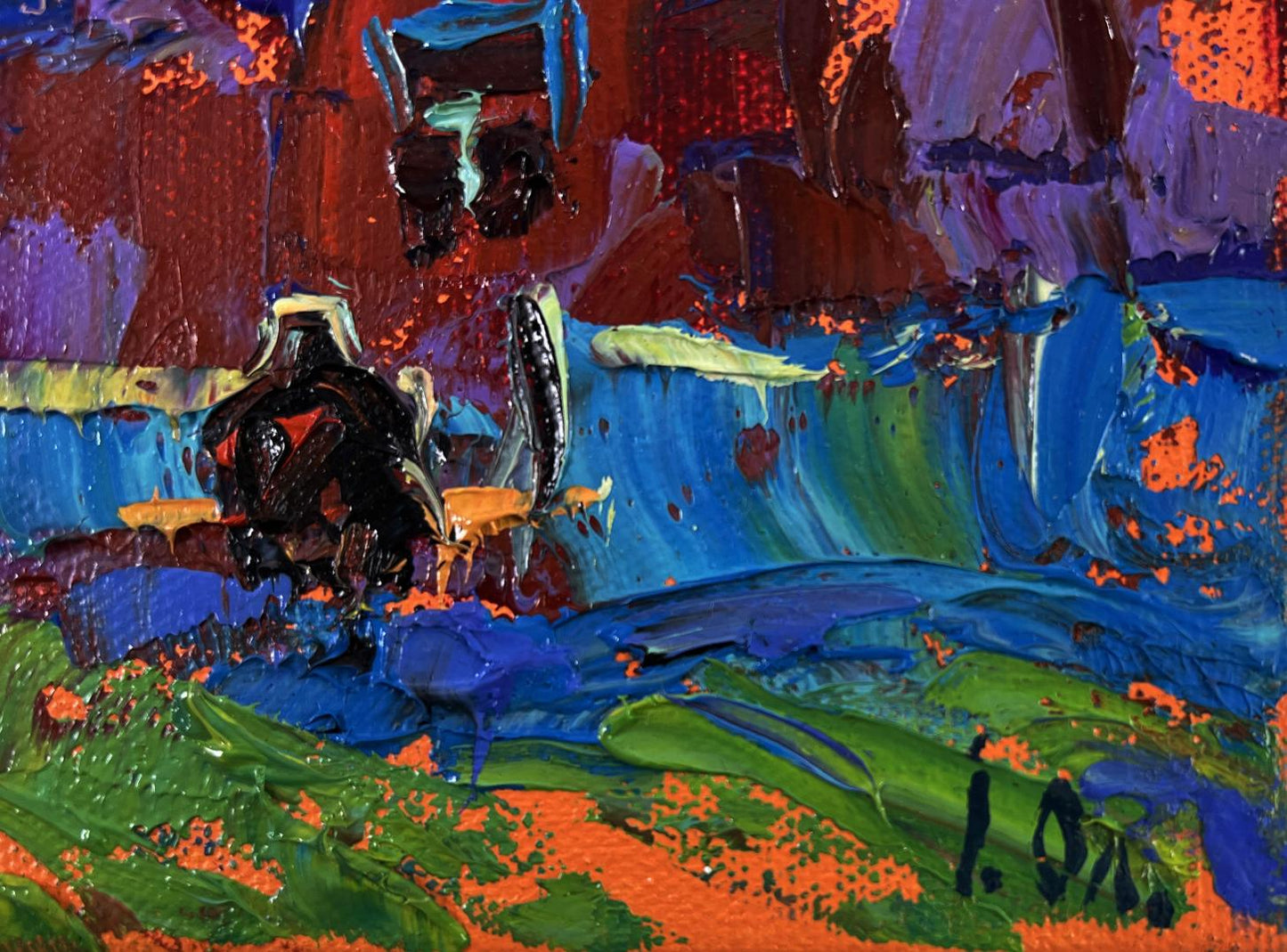 Vibrant abstract oil painting Sky disappears into silence by Oleksiy Ivanyuk