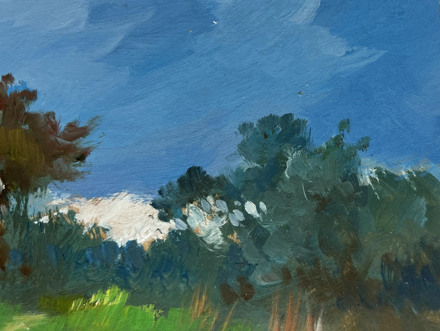 Oil painting of lonely house by river by Yuriy Suprunchuk