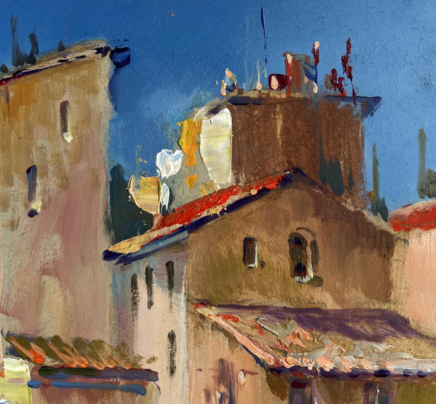 Vibrant impressionist oil painting Shadows of City Life by Yuriy Suprunchuk