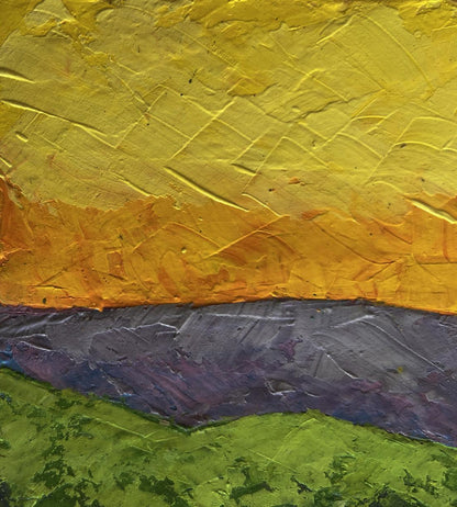 Oil painting Mountains in evening sun lights by V. Zadorozhnya