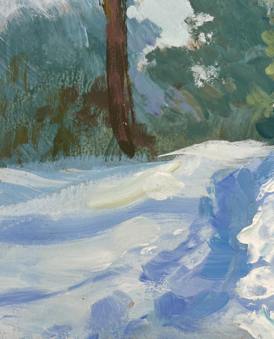 Oil painting Winter silence of the forest by Yuriy Suprunchuk snowy landscape