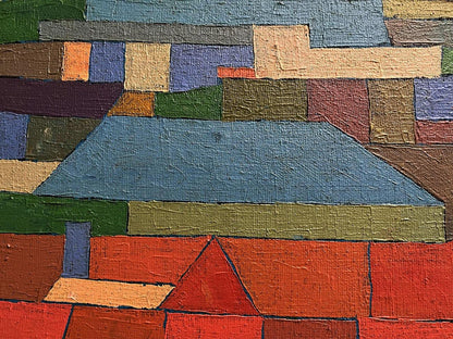Oil painting City Hall by Serhiy Kovalev with vibrant geometric shapes
