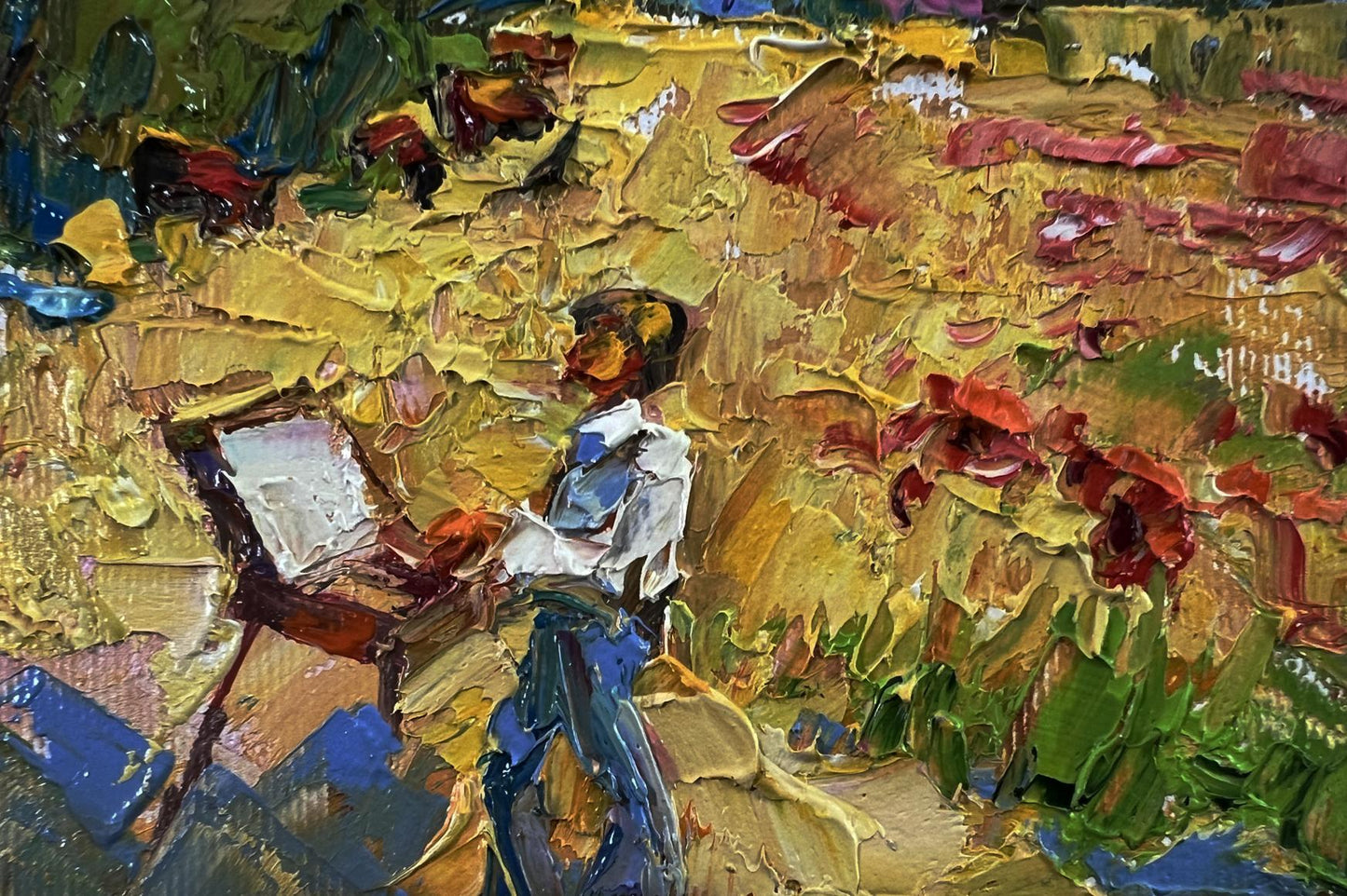 Oil painting Man in Nature by Oleksiy Ivanyuk vibrant impressionist artwork