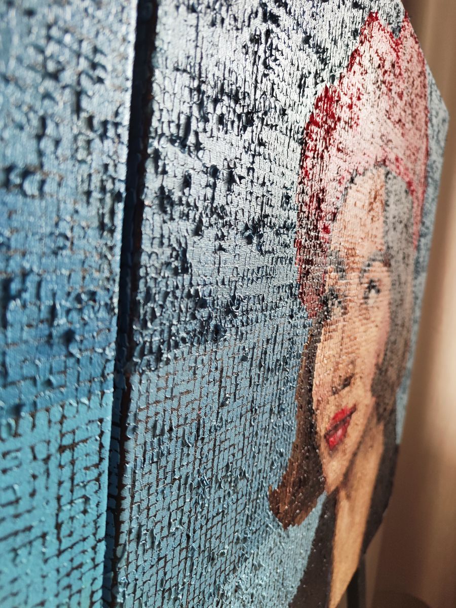 Oil painting portrait of woman with red hair by Oksana Sklym