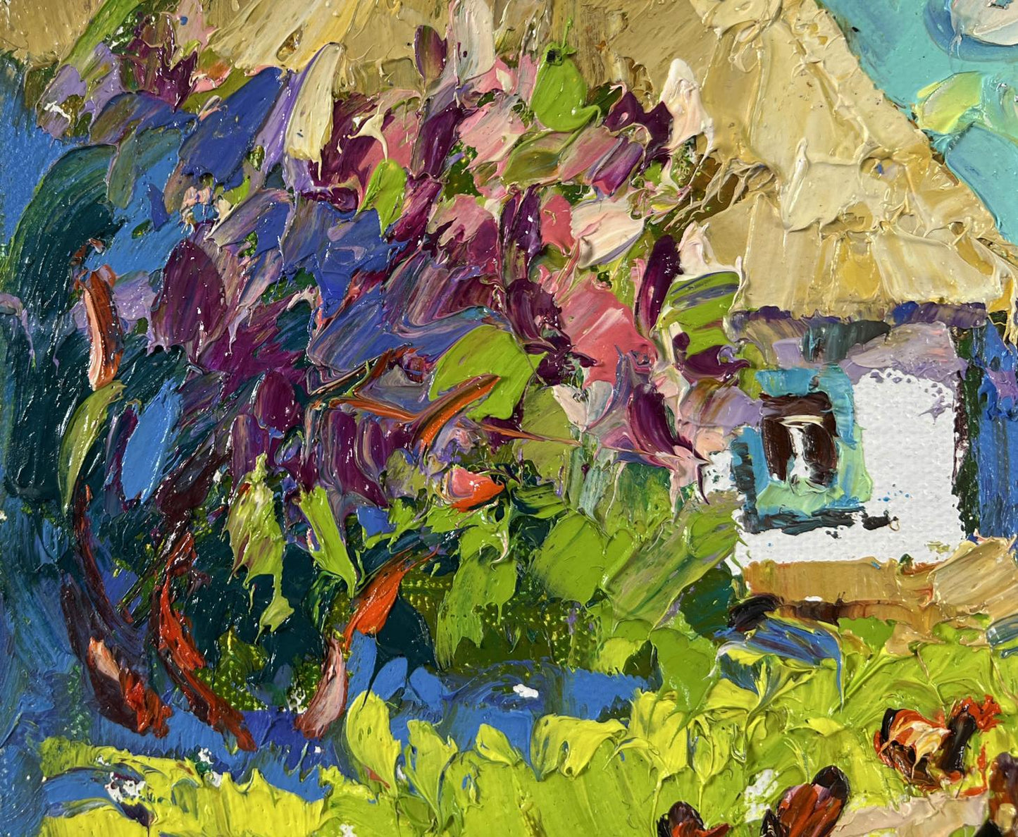 Vibrant impressionist oil painting When Gardens Bloom by Oleksiy Ivanyuk