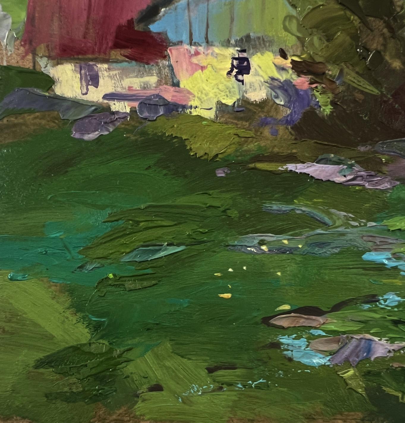 Vibrant impressionist oil painting The road to the village by Yuriy Suprunchuk