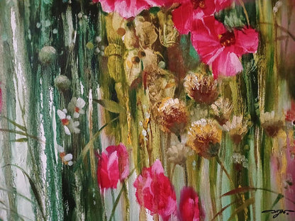 Abstract oil painting Spring flowers Anatoly Tarabanov