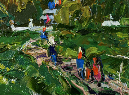Vibrant impressionist oil painting Silence in the green heart of the garden by Oleksiy Ivanyuk