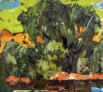 Vibrant impressionist oil painting Willows bent over the silence by Oleksiy Ivanyuk