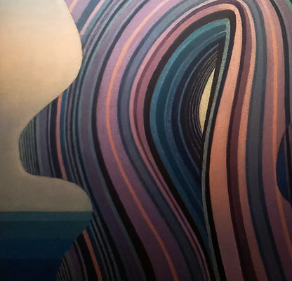 Oil painting Shell by the sea by Alexander Strashevich, abstract wavy stripes