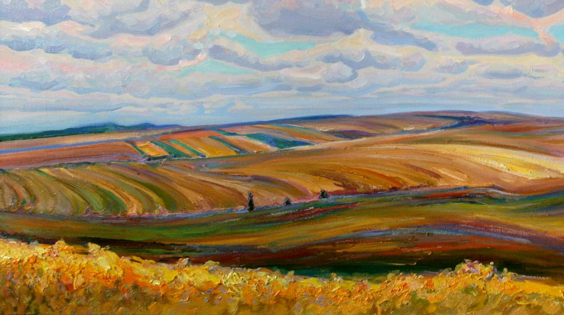 Vibrant impressionistic oil painting Endless distances by Leonid Pavlenko