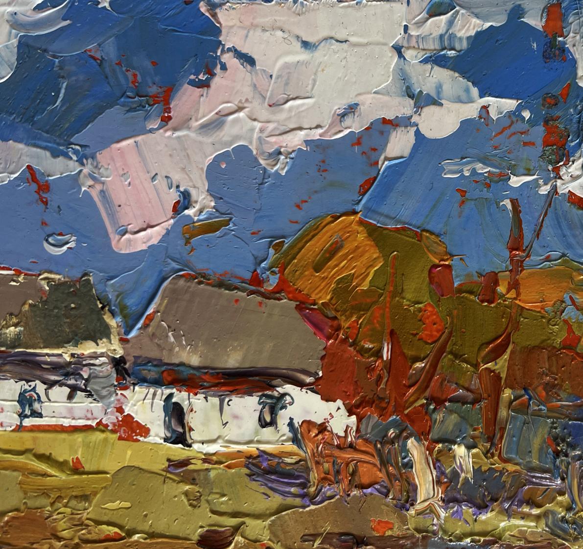 Oil painting Autumn golden time by Oksana Ivanyuk, impressionistic landscape