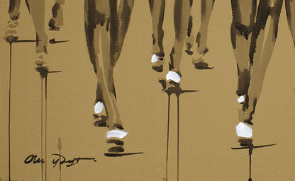 Acrylic painting Remix by Dima Filatov: stylized brown legs with white feet accents