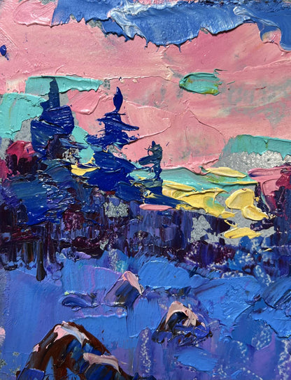 Vibrant Frosty Winter Evening oil painting by Oleksiy Ivanyuk