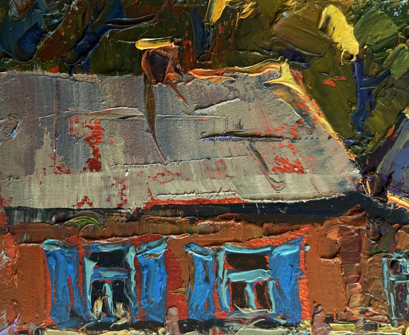 Oil painting Evening Silence in the Village by Oksana Ivanyuk