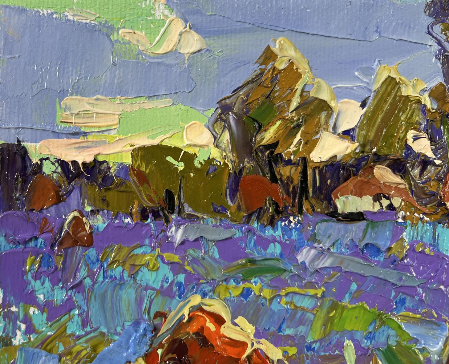 Vibrant impressionist Edge of the Village oil painting by Oleksiy Ivanyuk