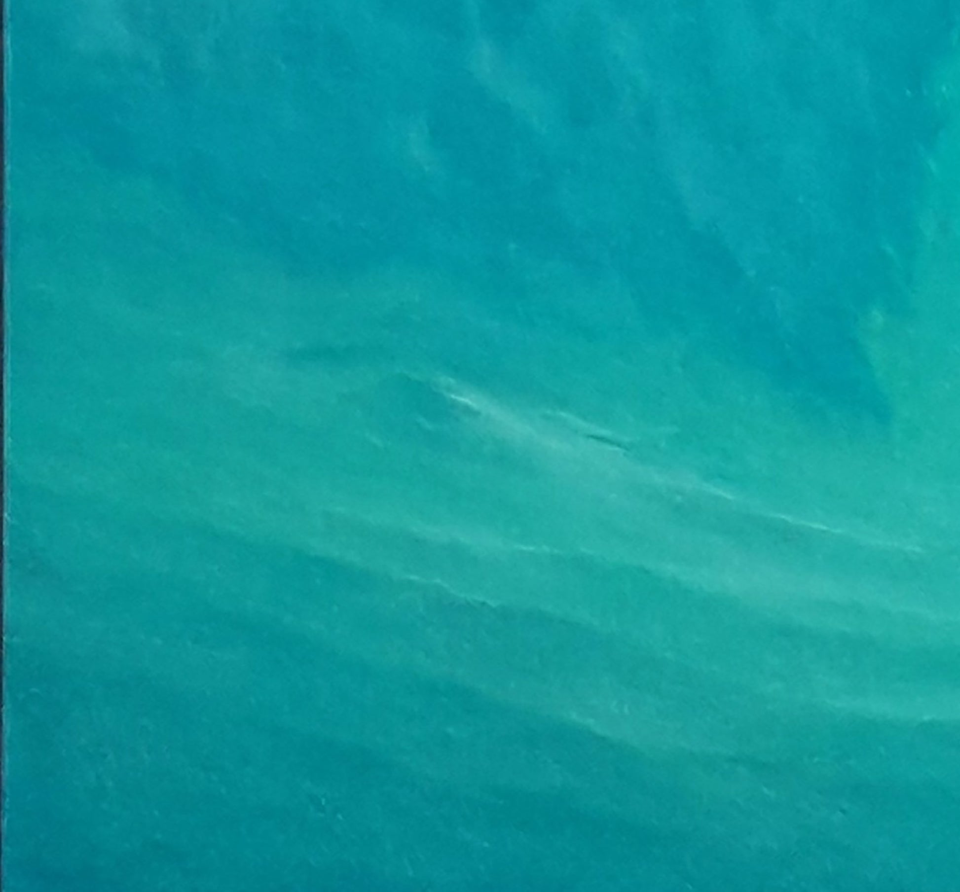 Textured teal fabric in Vasily Korkishko oil painting The silence of the depths of the seabed