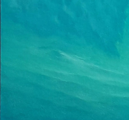 Textured teal fabric in Vasily Korkishko oil painting The silence of the depths of the seabed